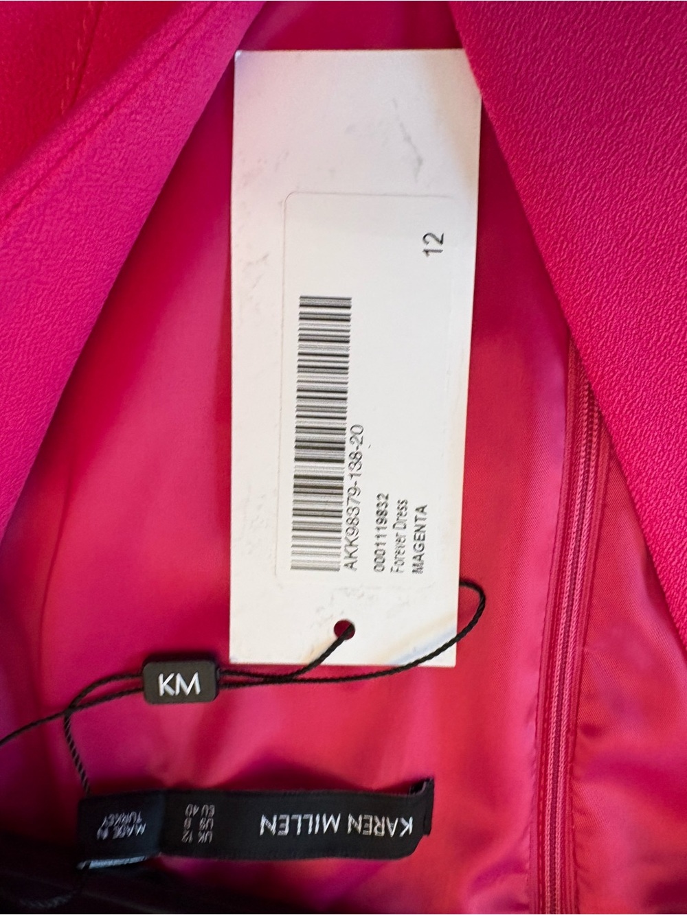 Karen Millen Forever Belted Midi Pencil Dress Magenta Pink NWT US 8 UK 12 - Picture 4 of 9